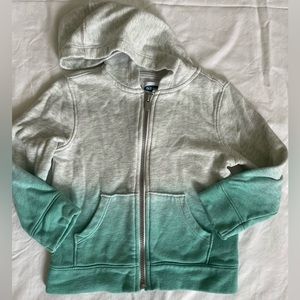 Old Navy Toddler Zip Hoodie Gray and Turquoise Ombré